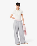 Calça de crocodilo com pregas de perna larga