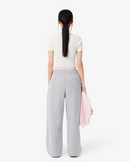 Calça de crocodilo com pregas de perna larga