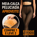 Meia-Calça Térmica Translúcida de Lã Forrada Peluciada